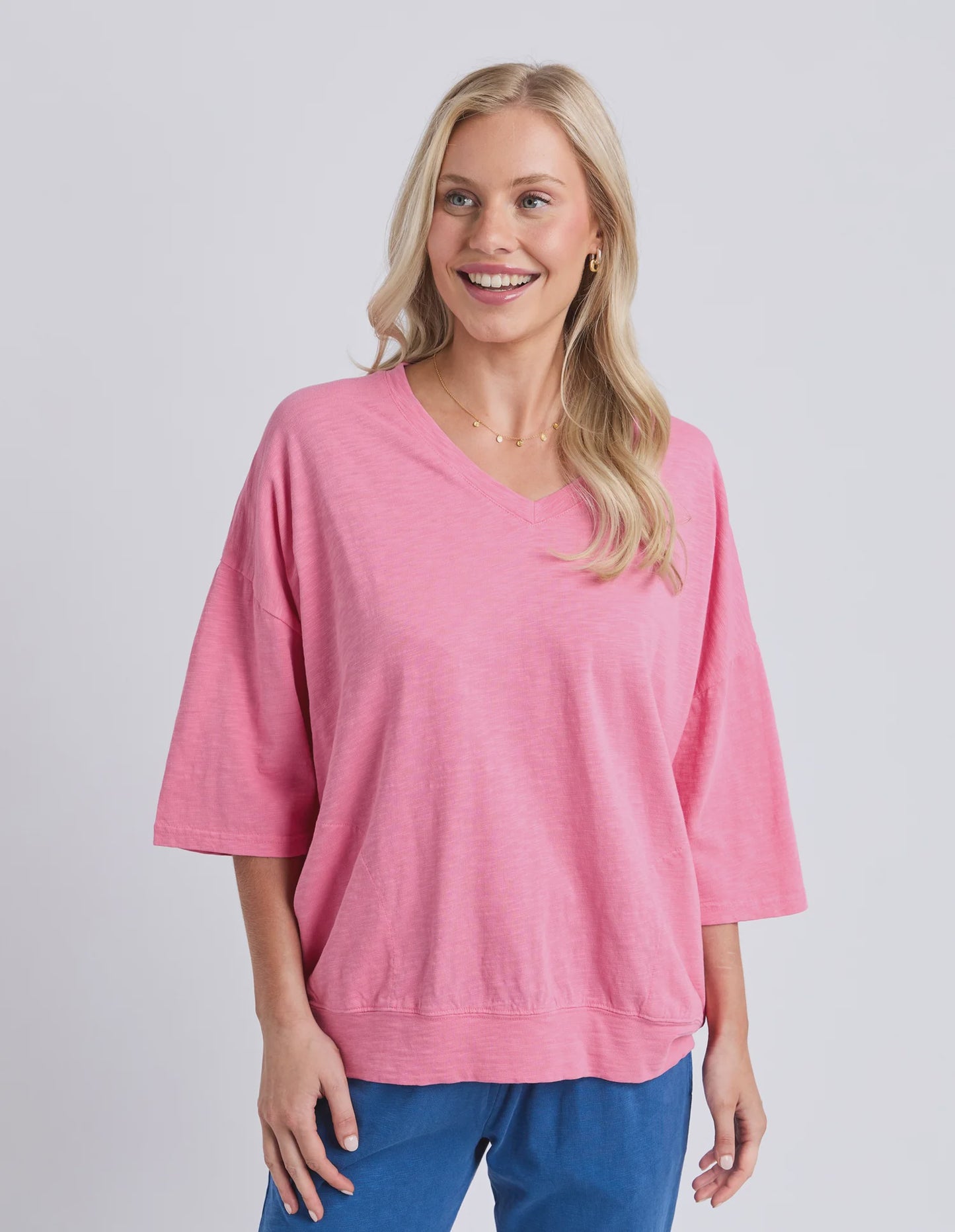 Elm Mazie Vee Neck - Pink Lemonade
