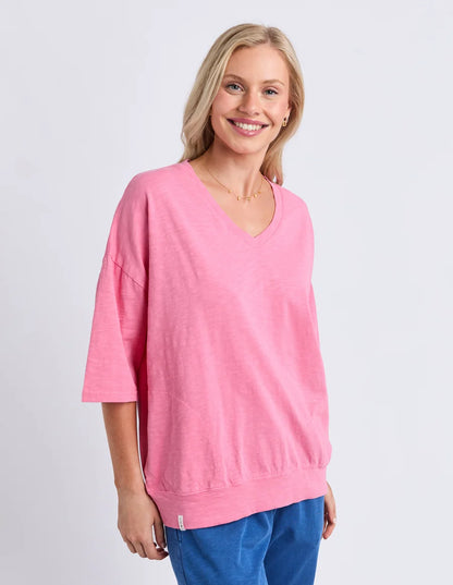 Elm Mazie Vee Neck - Pink Lemonade