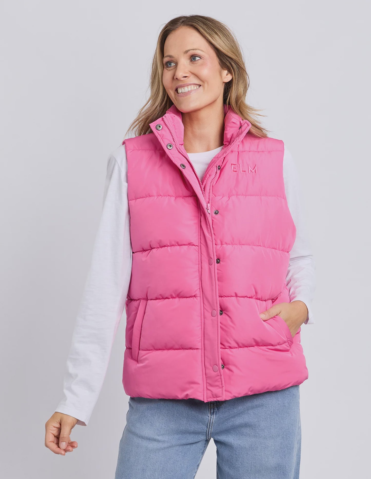 Elm Core Puffer Vest - Hot Pink