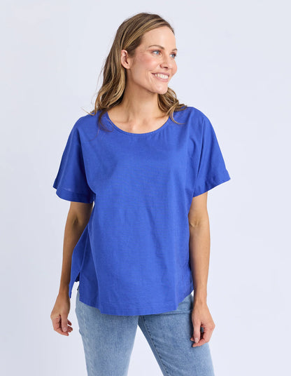 Elm Curtis Woven S/S Tee - Ocean Blue