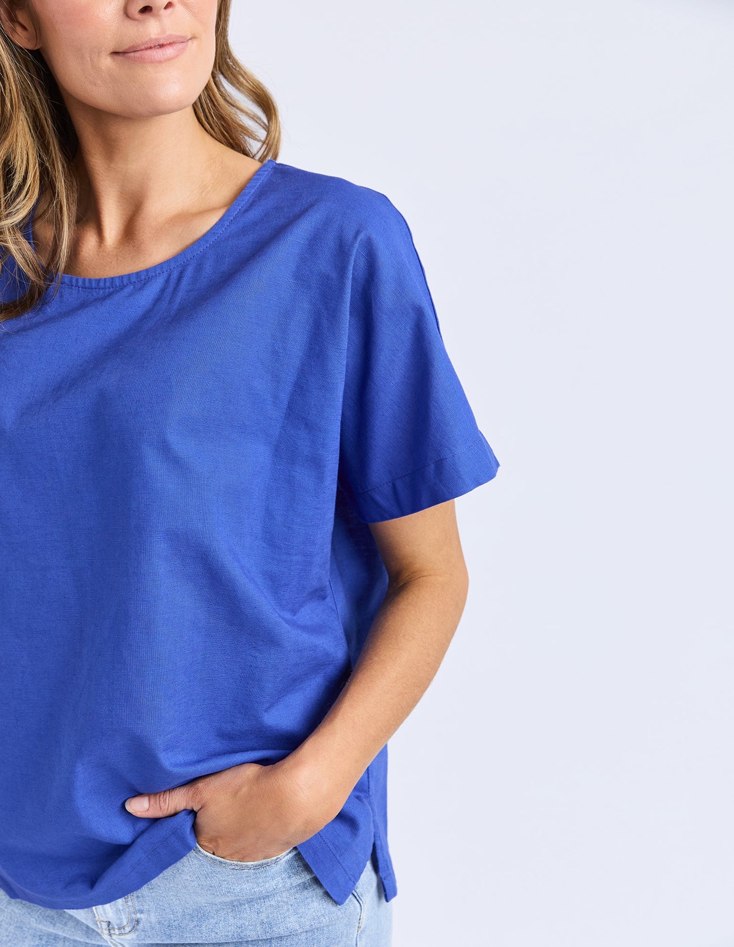 Elm Curtis Woven S/S Tee - Ocean Blue