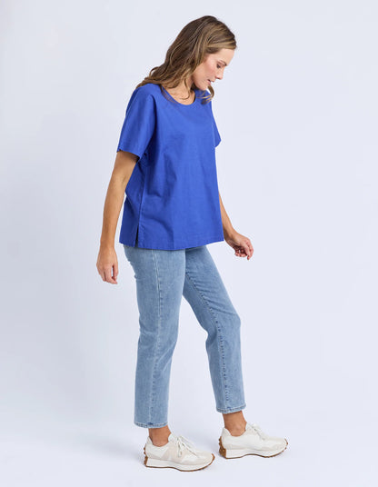 Elm Curtis Woven S/S Tee - Ocean Blue