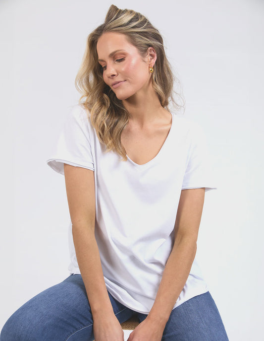 Elm Pima Vee Tee - White