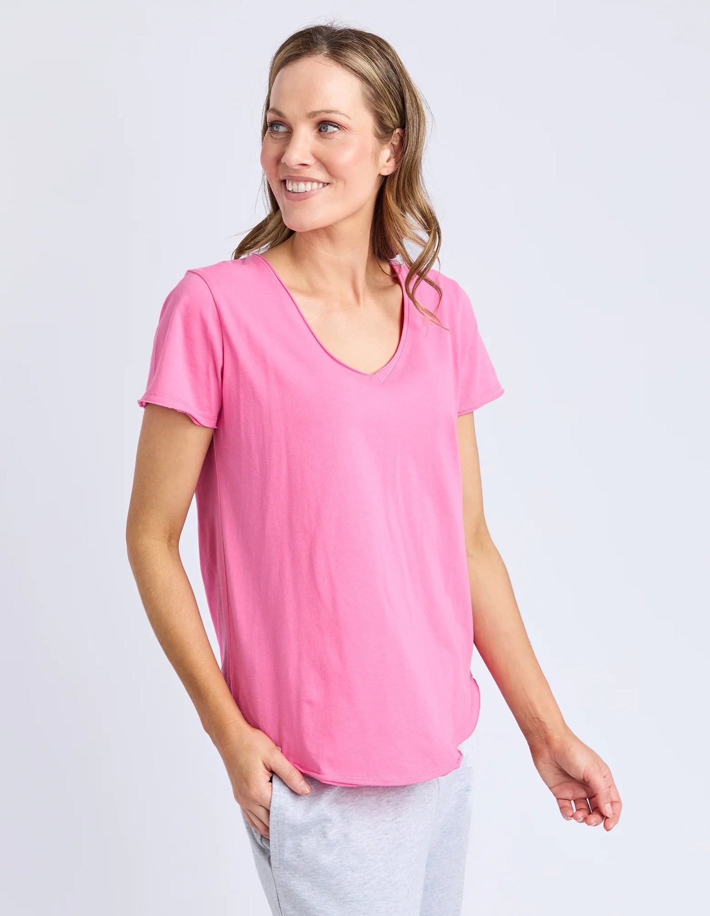 Elm Pima Vee Tee - Aurora Pink