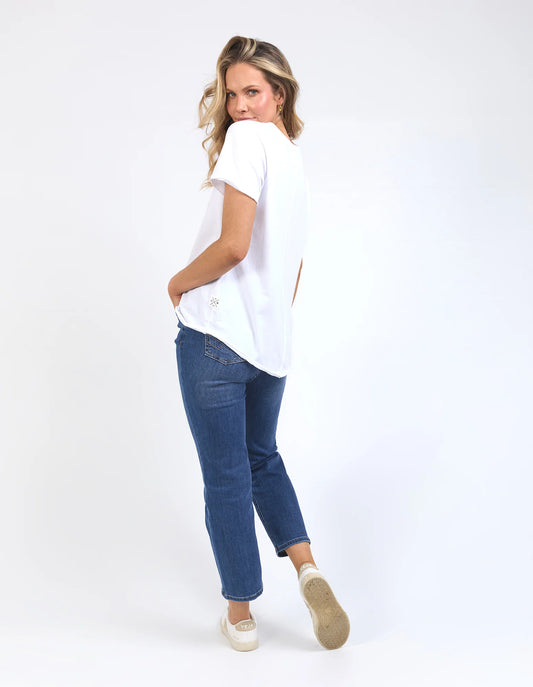 Elm Pima Vee Tee - White