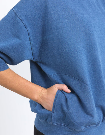 Elm Mazie Sweat Denim Look - Washed Blue