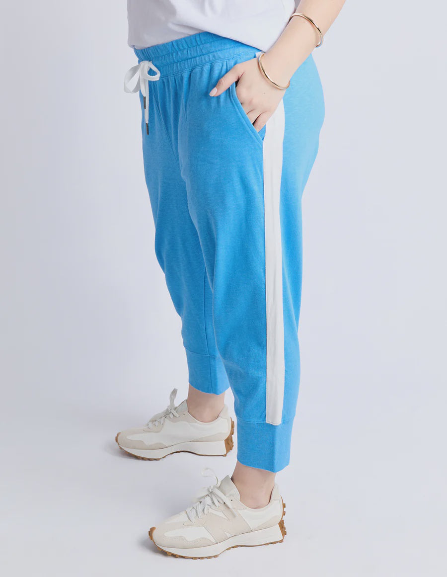 Elm Brunch Side Tape Pant - Azure Blue/ White Trim