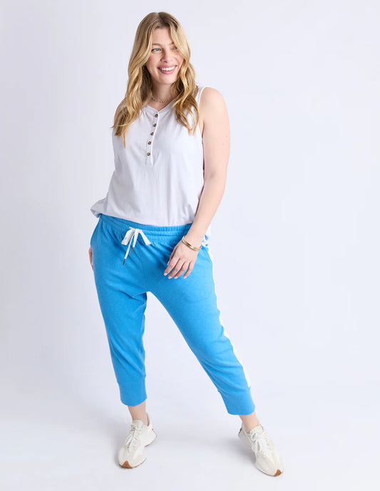 Elm Brunch Side Tape Pant - Azure Blue/ White Trim