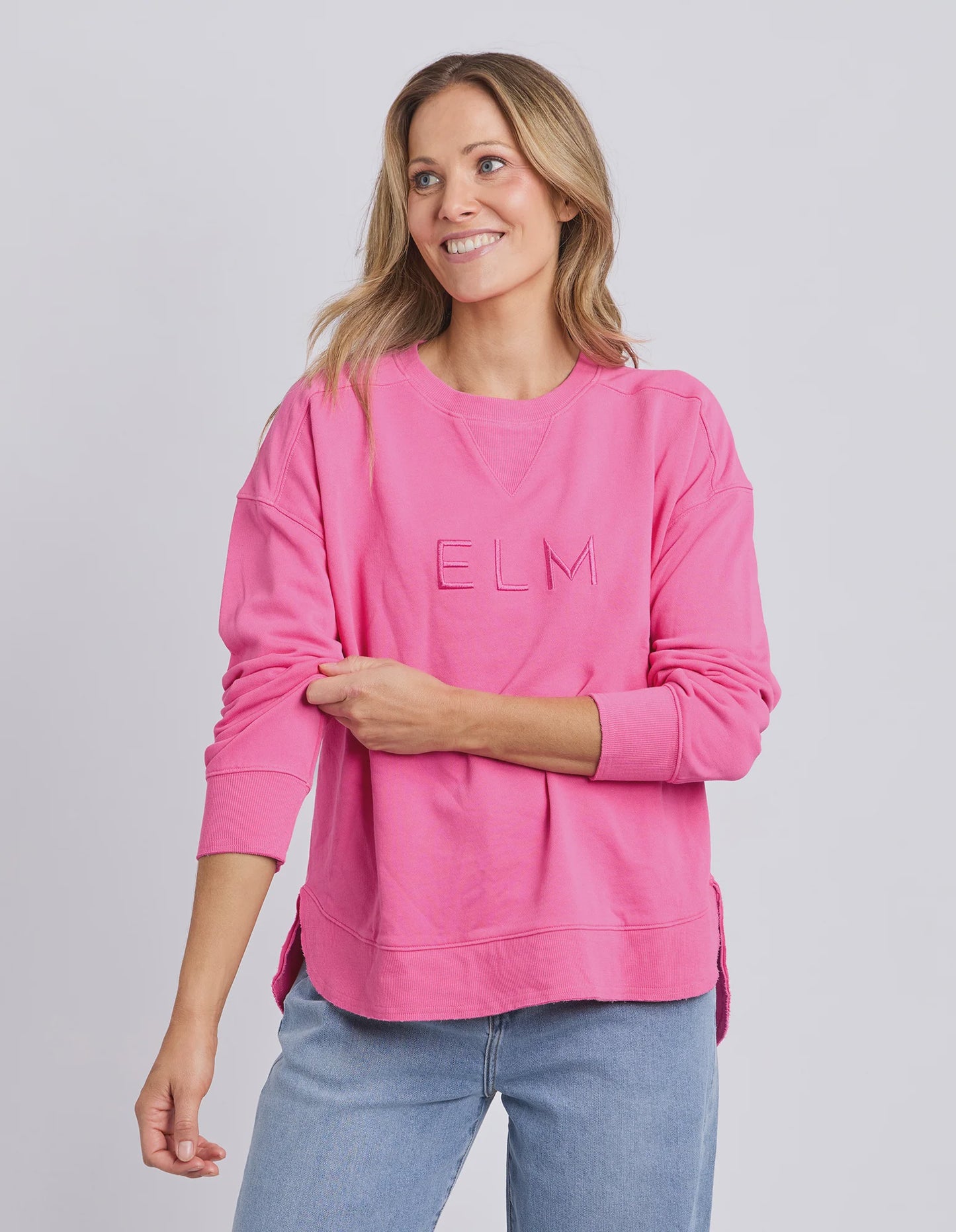 Elm Established Crew - Hot Pink