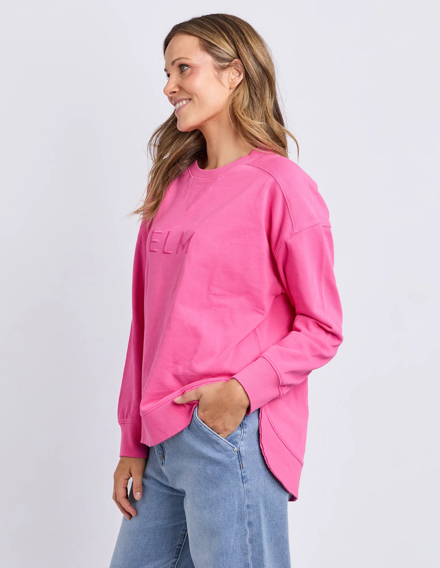 Elm Established Crew - Hot Pink