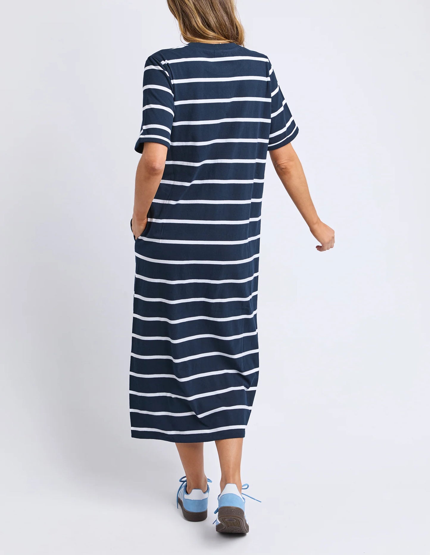Elm Halli  Dress - Navy & White Stripe