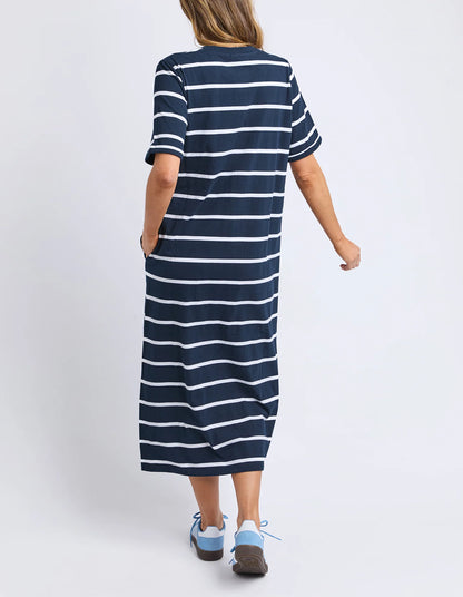 Elm Halli  Dress - Navy & White Stripe