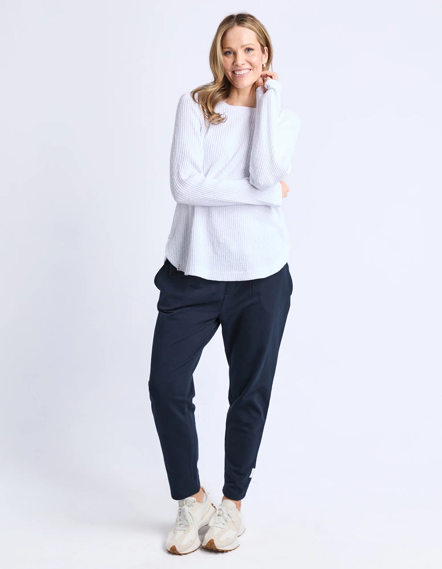 Elm Veronica Rib L/S Tee - White