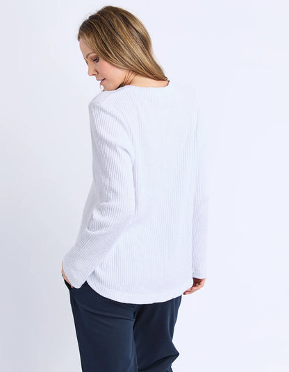 Elm Veronica Rib L/S Tee - White