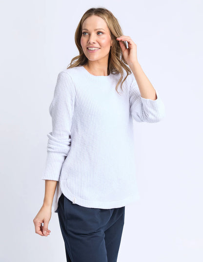 Elm Veronica Rib L/S Tee - White