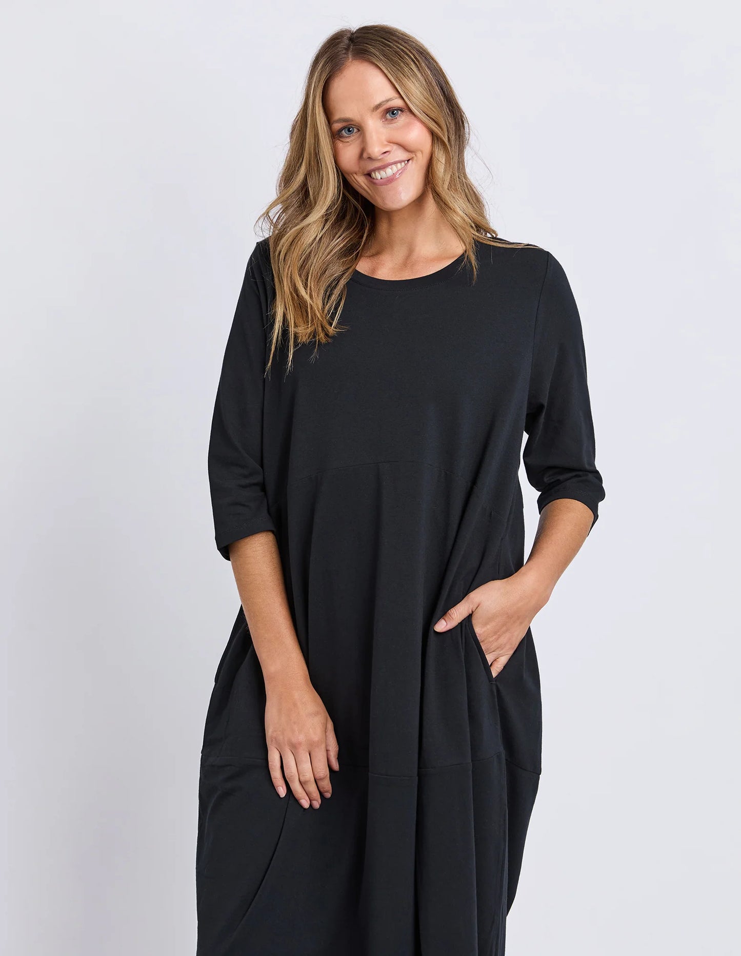 Elm Diana Dress 3/4 Sleeve - Black