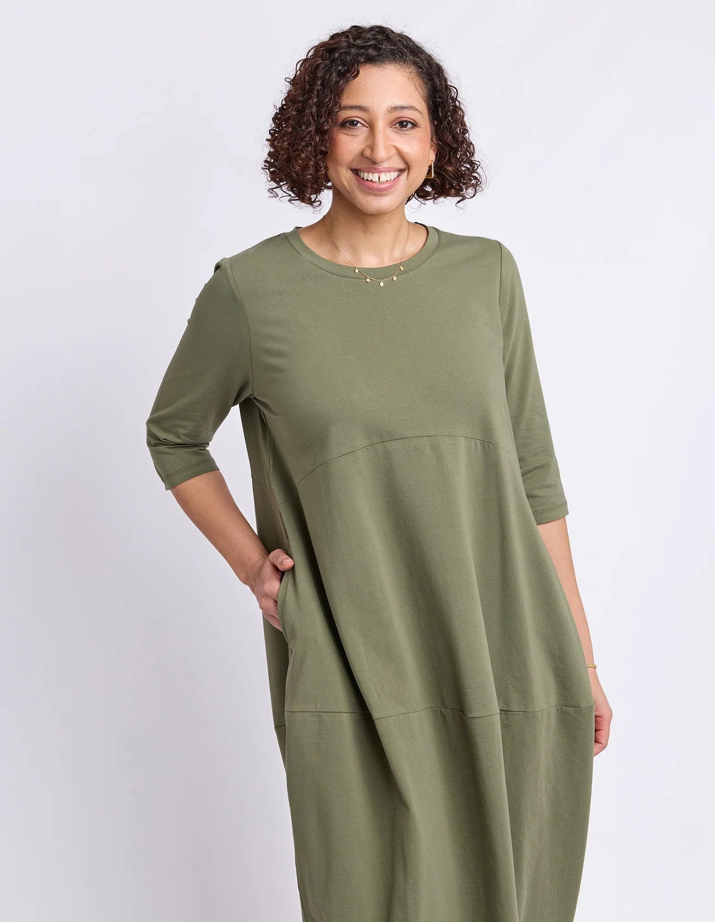 Elm Diana Dress 3/4 Sleeve - Clover