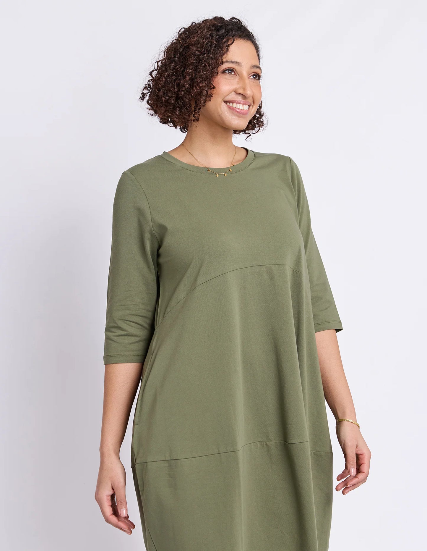 Elm Diana Dress 3/4 Sleeve - Clover