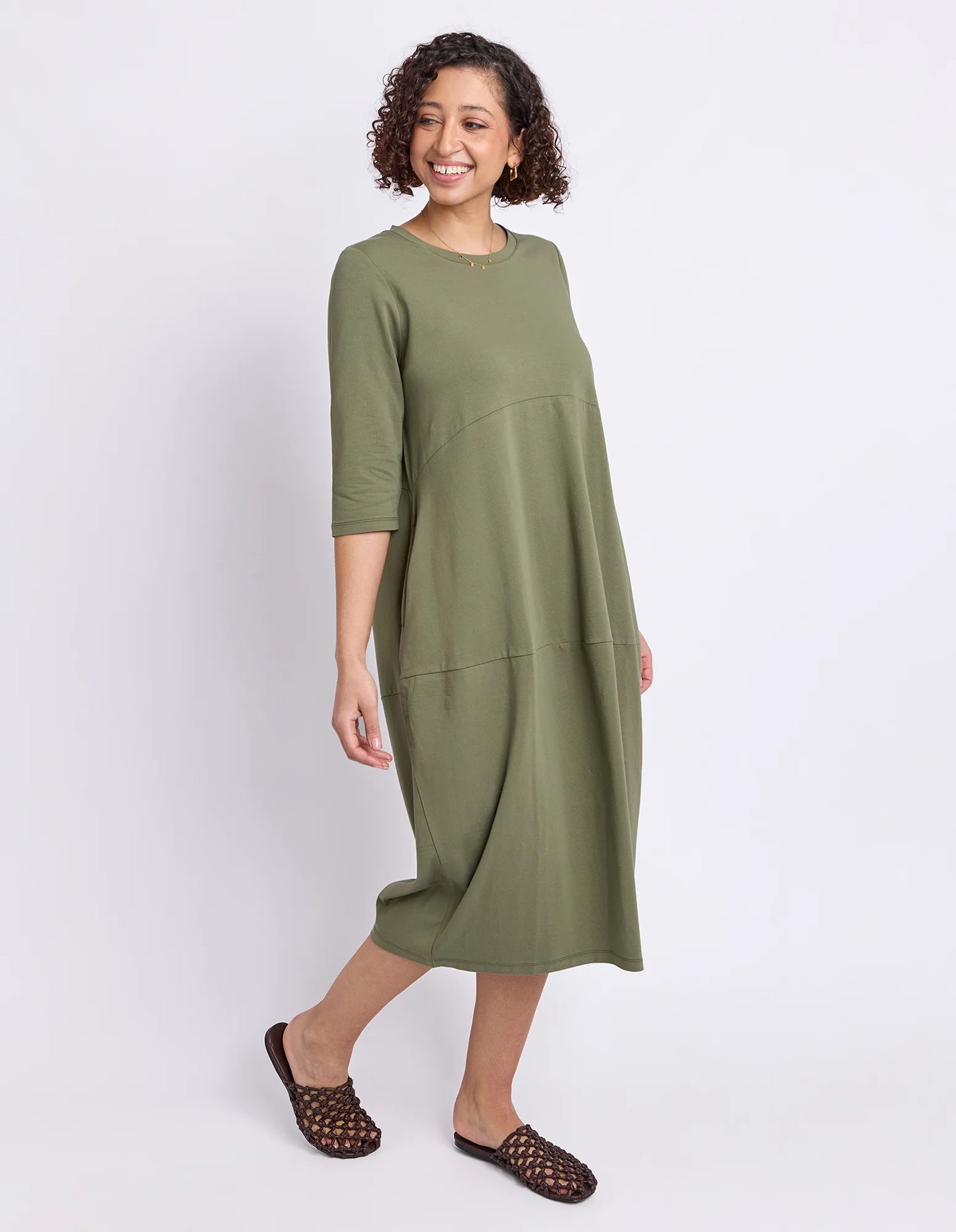 Elm Diana Dress 3/4 Sleeve - Clover