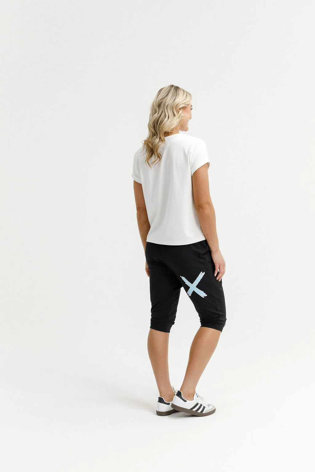 Homelee 3/4 Apartment Pants - Black with Sapphire Ivory  X
