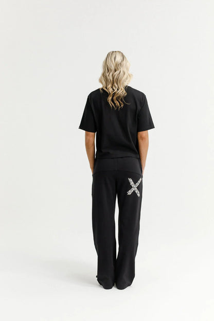 Homelee Avenue Pants - Winter Weight - Black with Graphite Daisy X