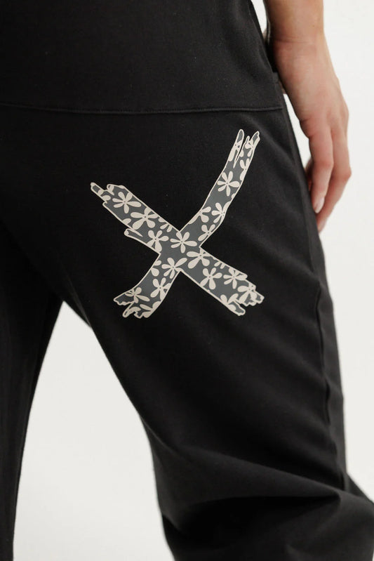 Homelee Avenue Pants - Winter Weight - Black with Graphite Daisy X