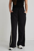 Load image into Gallery viewer, Stories be Told Townie Wide Leg Stripe Side Black

