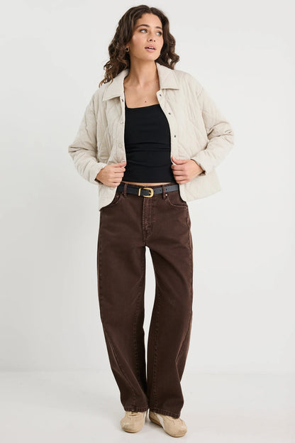 Among the Brave Absolute Collared Quilted Jacket - Putty