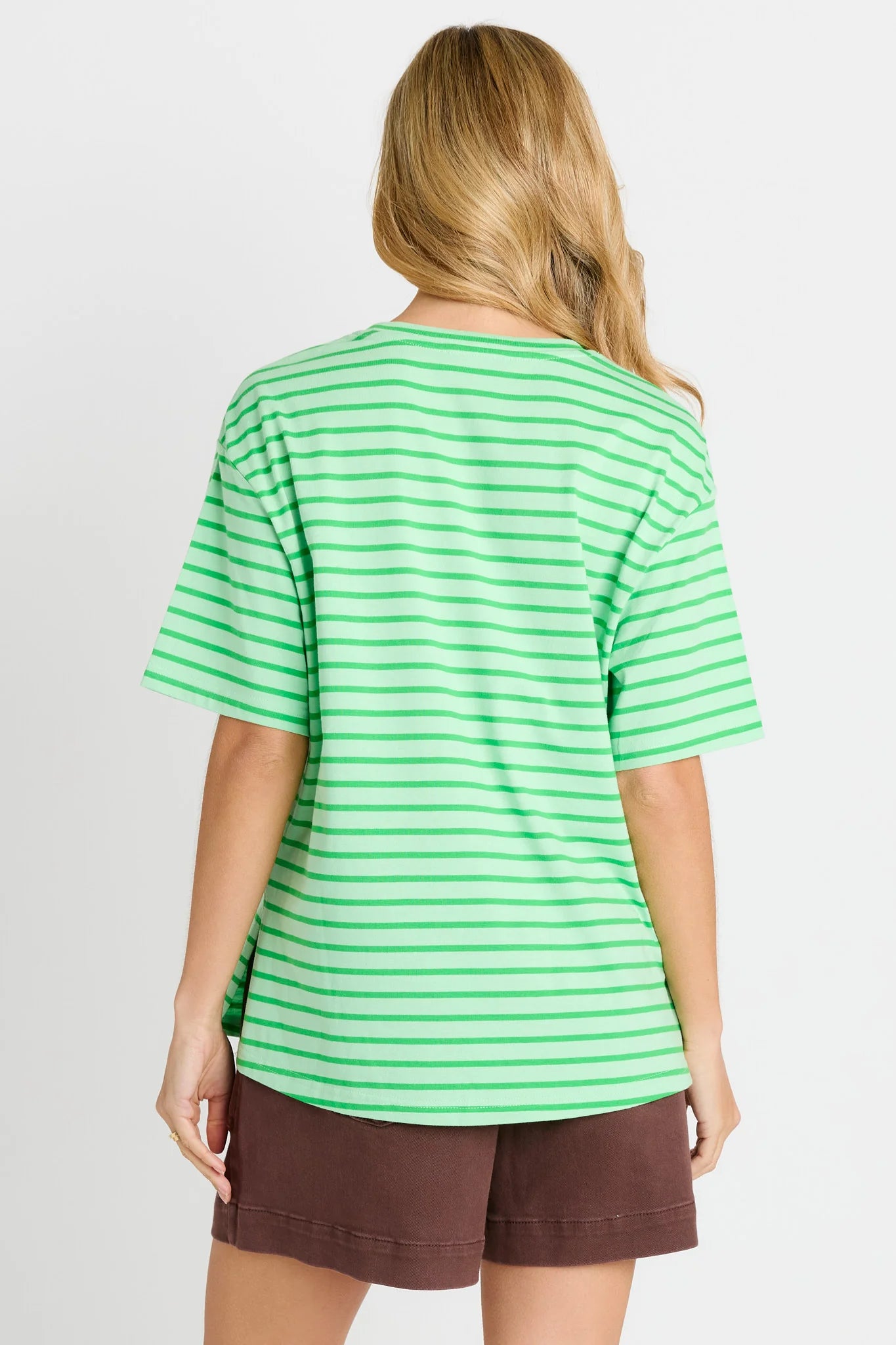 Betty Basics Relax Boxy Tee - Green Stripe