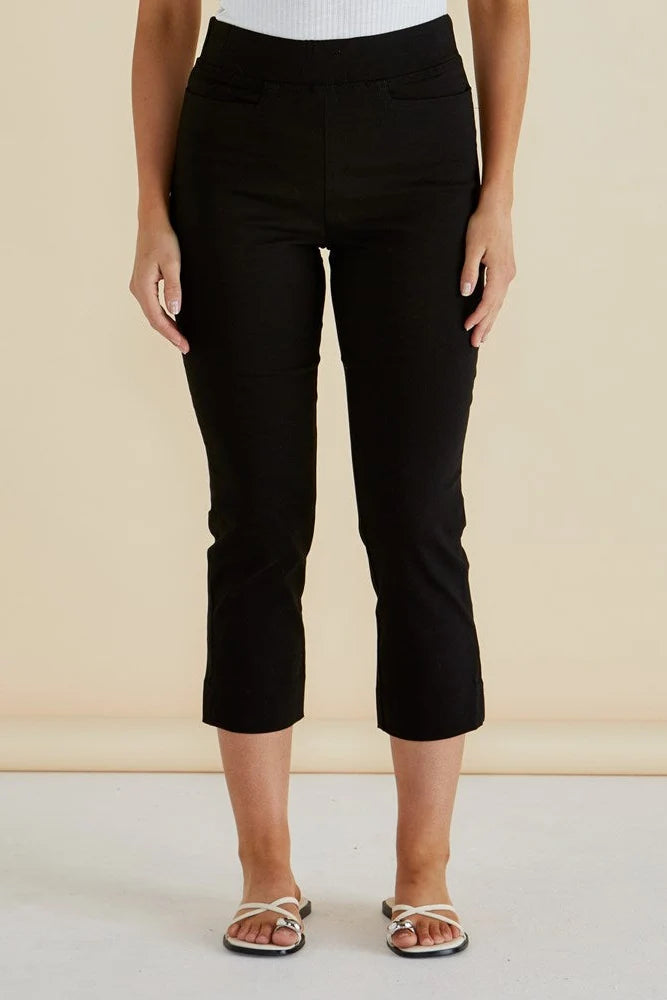 Betty Basics Crop Bengaline Pant - Black