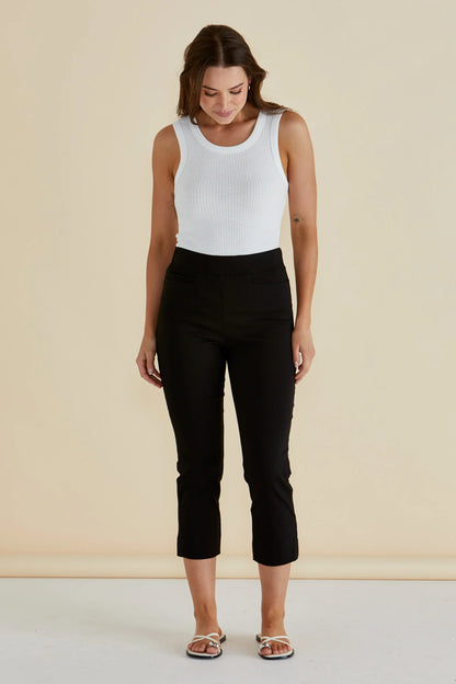 Betty Basics Crop Bengaline Pant - Black