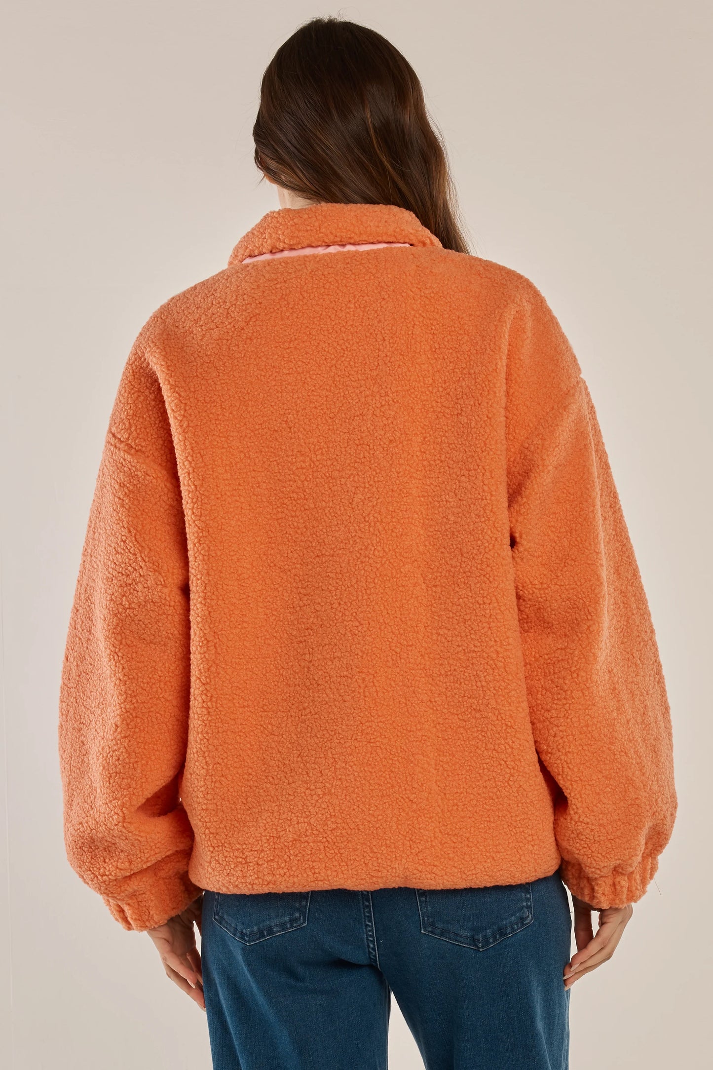 Betty Basics Jayne Fleece Jacket - Pink/Orange
