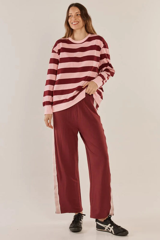 Betty Basics Stazie Sweatshirt - Pink/Red Stripe