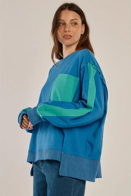 Betty Basics Tania Sweatshirt - Blue/Green