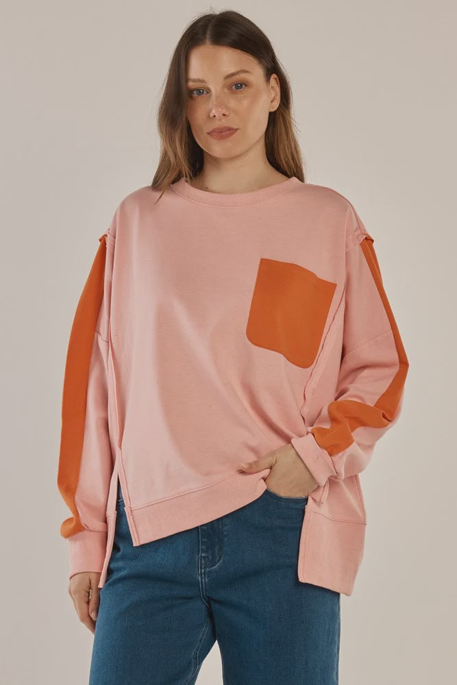 Betty Basics Tania Sweatshirt - Pink/Orange