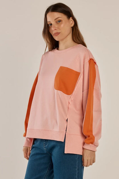 Betty Basics Tania Sweatshirt - Pink/Orange