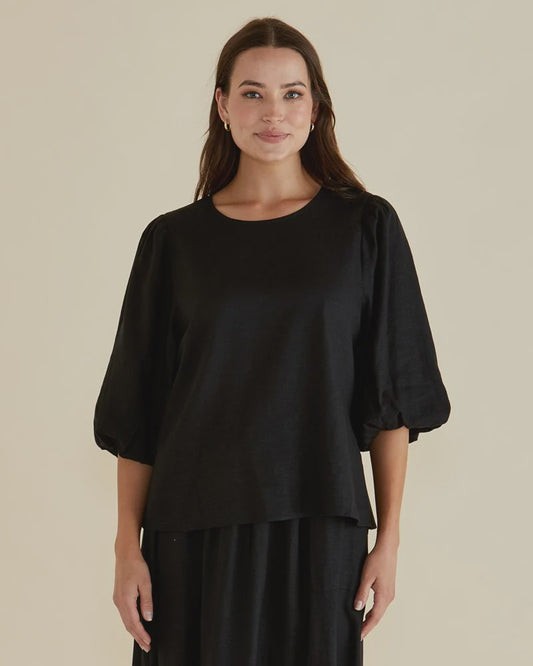 Betty Basics Belize Blouse - Black
