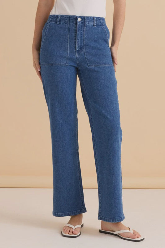 Betty Basics Relax Worker Jean - Vintage Blue