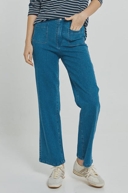 Betty Basics Patch Pocket Jean - Vintage Blue