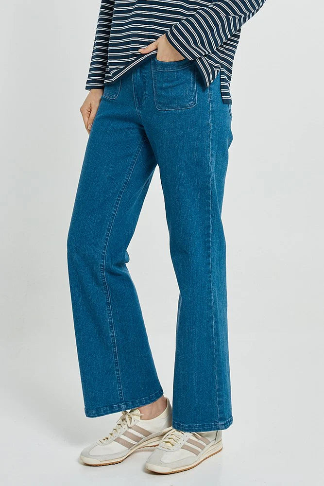 Betty Basics Patch Pocket Jean - Vintage Blue