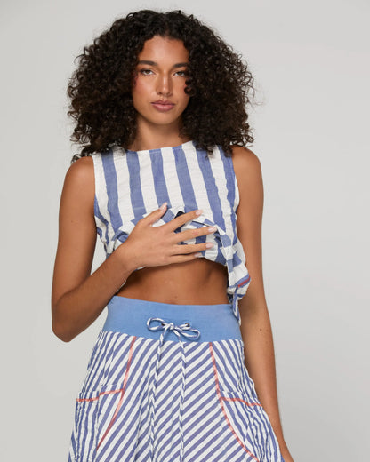 Boom Shankar Guru Skirt - Ocean Stripe