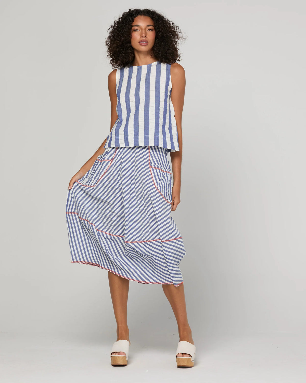 Boom Shankar Guru Skirt - Ocean Stripe