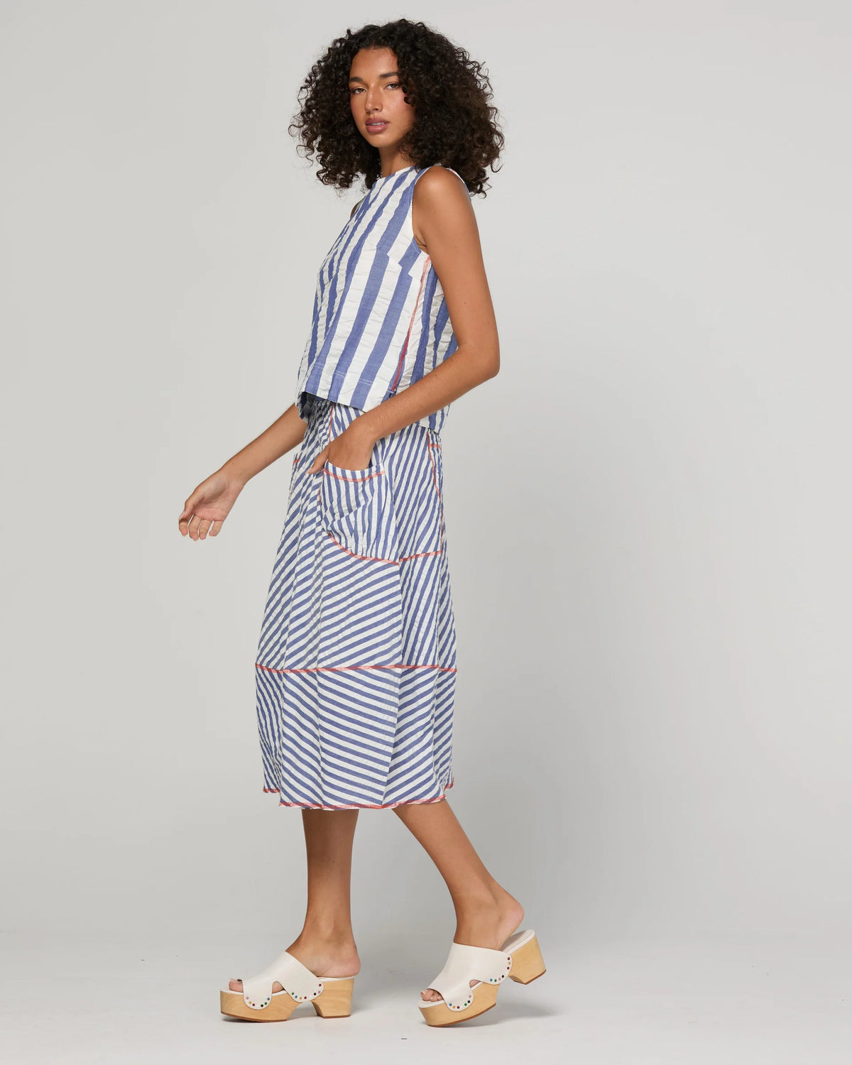 Boom Shankar Guru Skirt - Ocean Stripe
