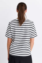 Load image into Gallery viewer, Re:Union Label Binding Stripe Boxy Fit Tee - Black White Stripe
