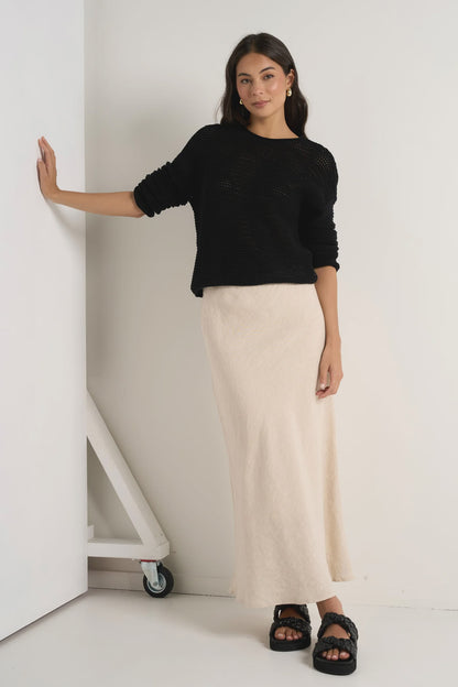 Re:Union Bliss Line Bias Midi Skirt - Natural