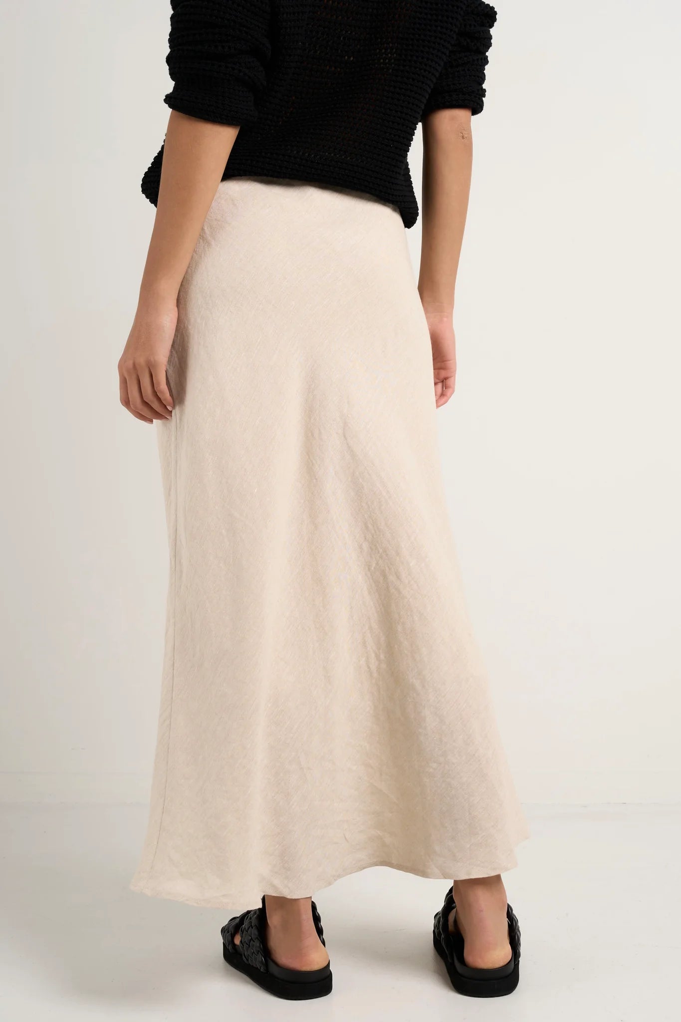 Re:Union Bliss Line Bias Midi Skirt - Natural