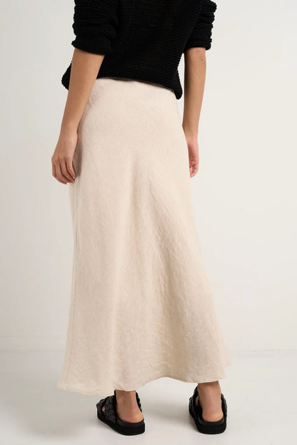 Re:Union Bliss Line Bias Midi Skirt - Natural