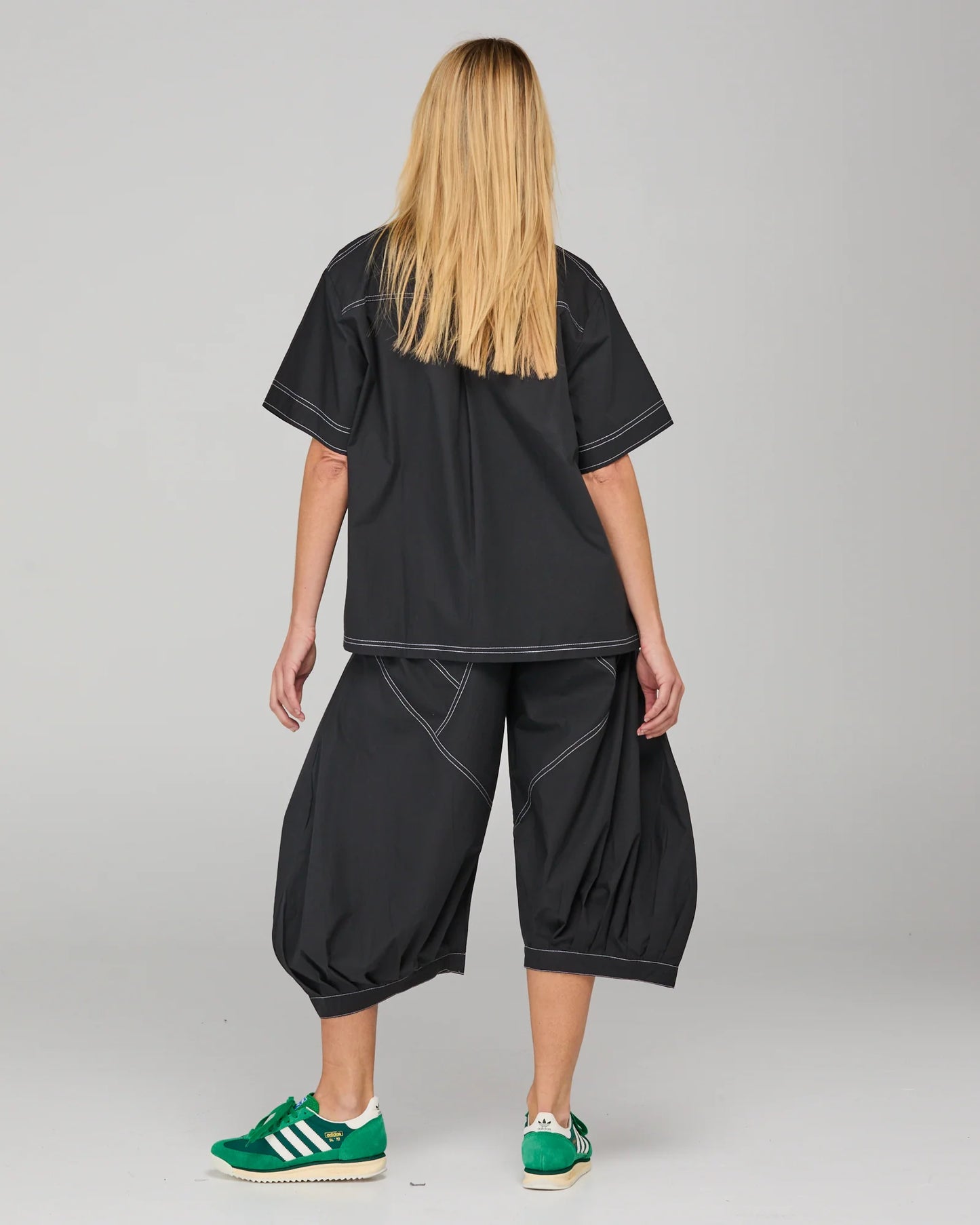 Boom Shankar Hatsu Shirt - Black with White Stitching