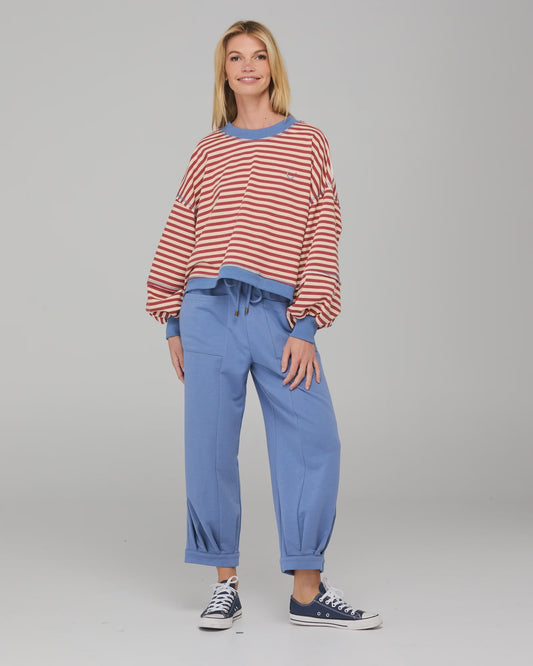 Boom Shankar Guru Sweater  - Washed Marooon Stripe