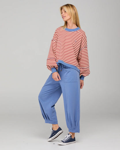 Boom Shankar Guru Sweater  - Washed Marooon Stripe